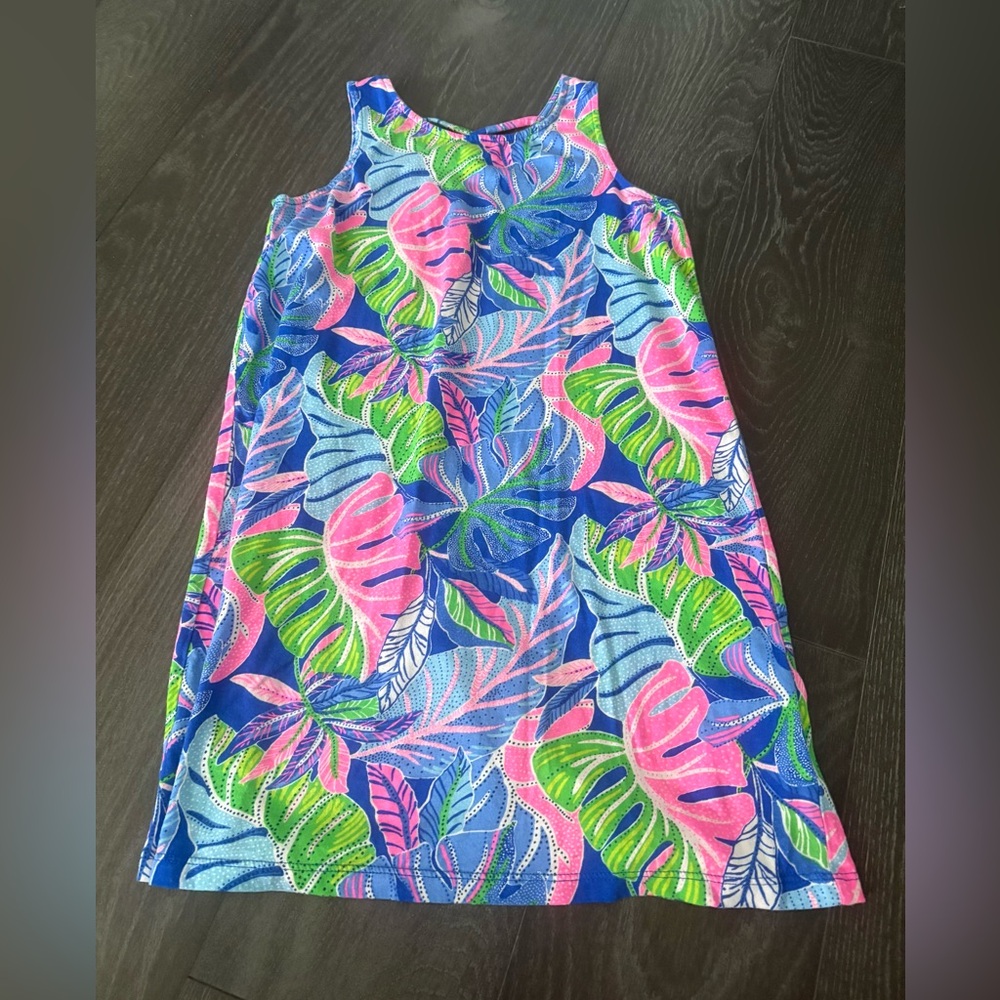 Lilly Pulitzer Vibrant Leaf Print Girls Dress, Size L (8-10)